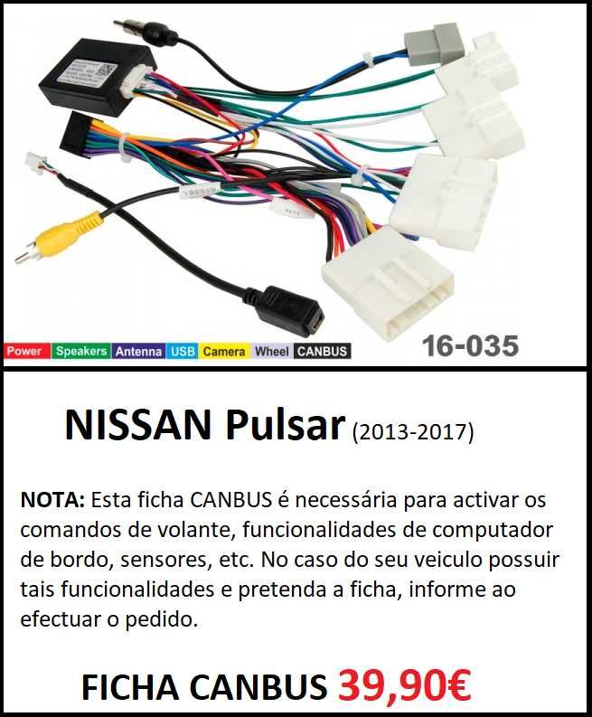Rádio 2DIN 9"• Nissan PULSAR • (2013 a 2017) • Android [4+32GB]