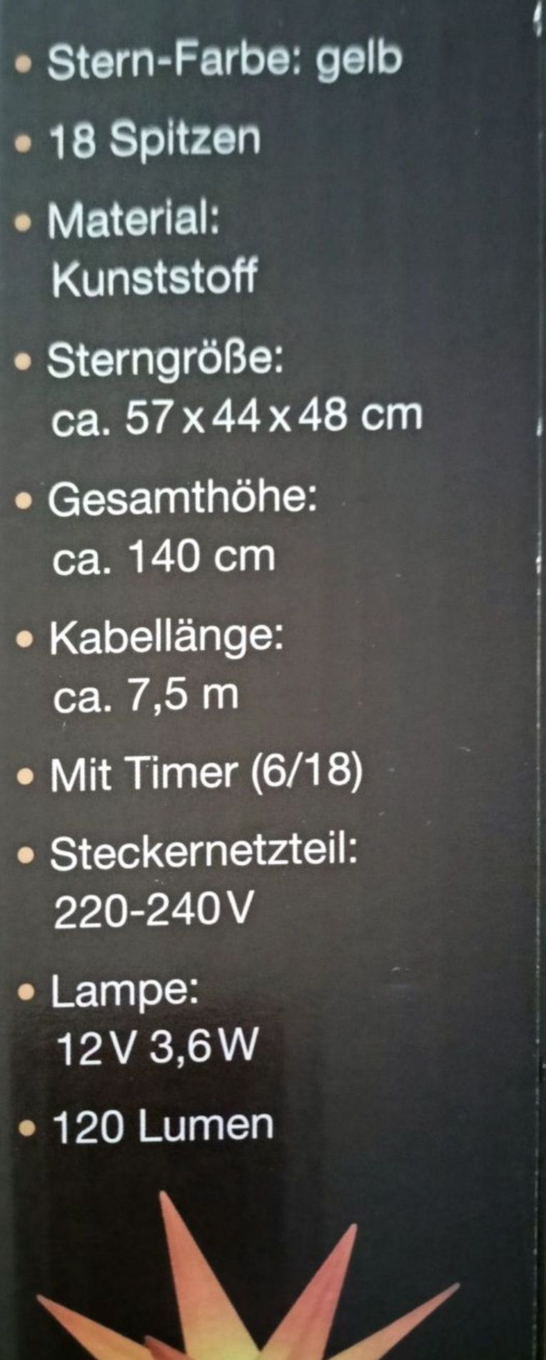 Lampka gwiazdka LED
