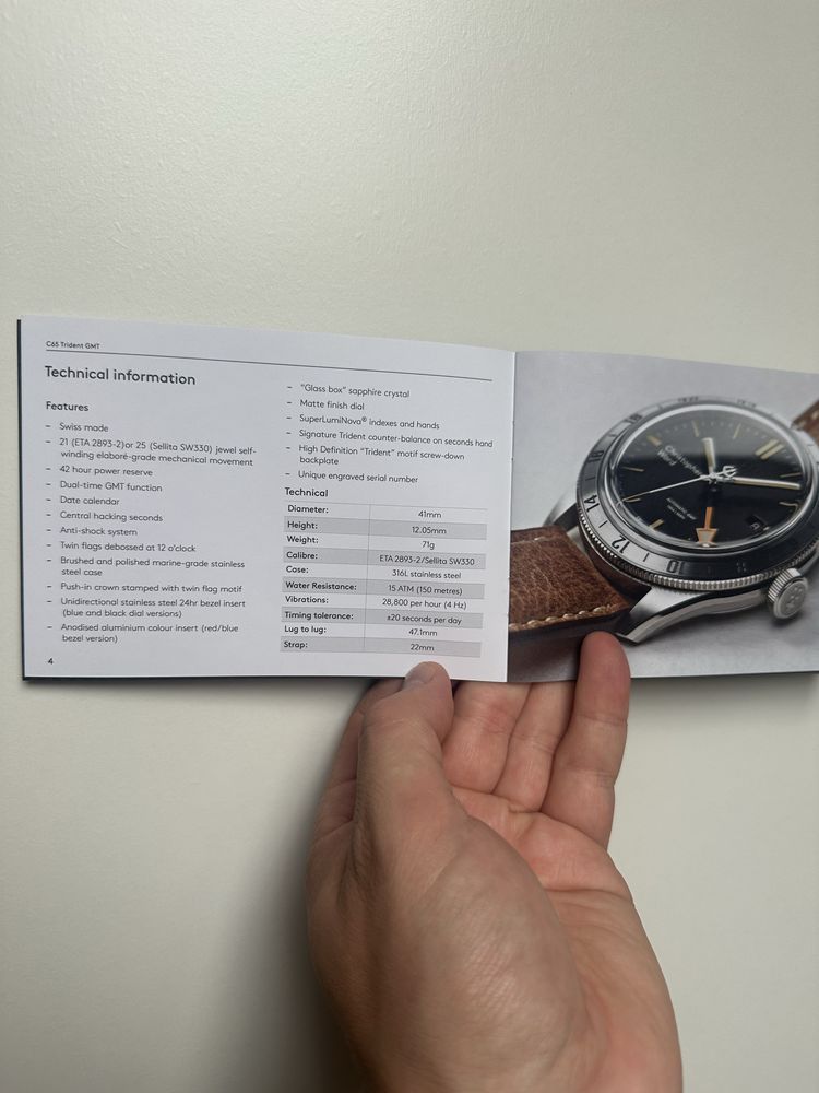 Christopher Ward Trident C65 GMT full set