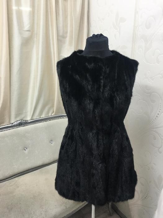 Kamizelka z czarnych norek ONE SIZE