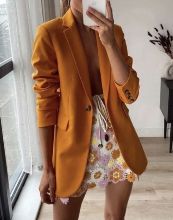 Blazer ZAra laranja tam 36