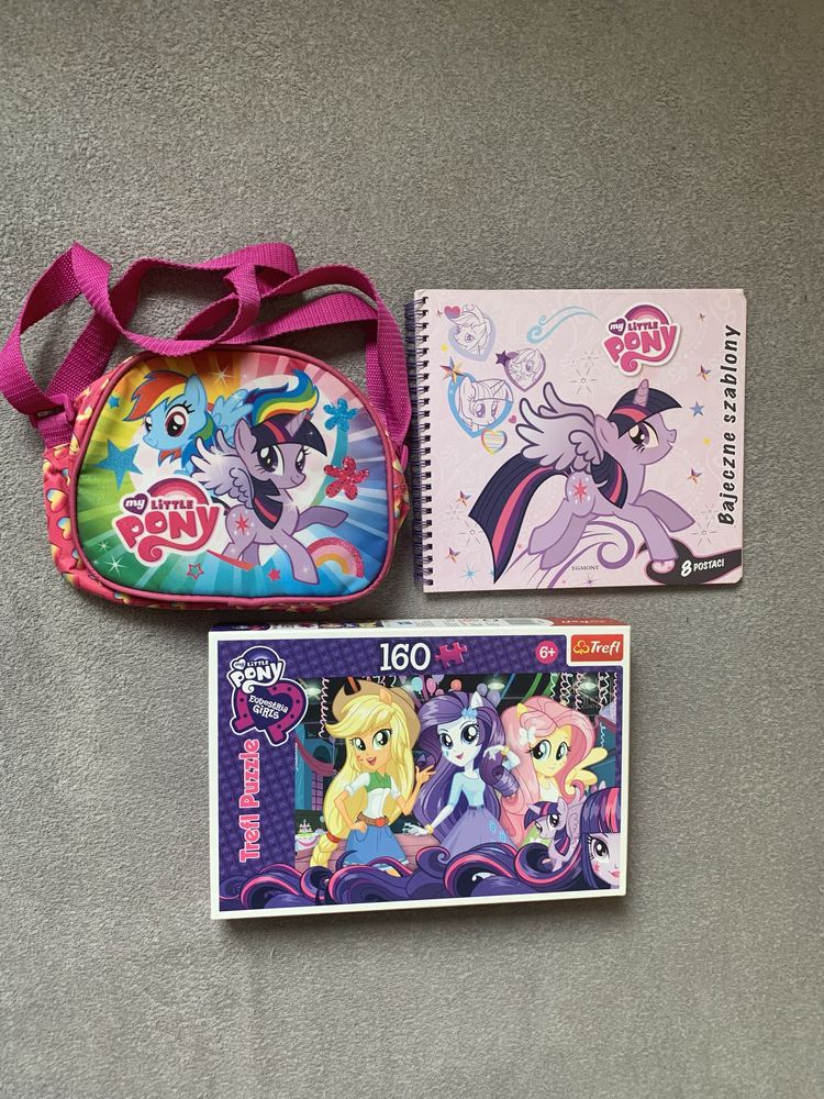 Zestaw My little pony (Puzzle 6+, torebka, szablony)