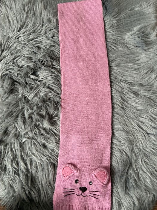 Szalik jesienny zimowy dziewczęcy z myszką kotem