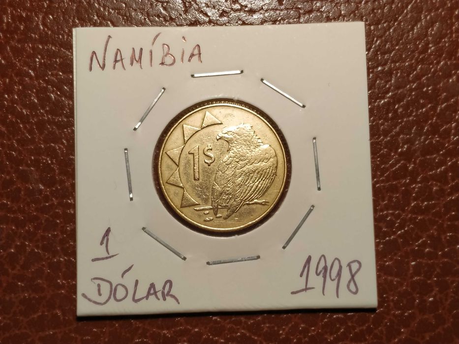 Namíbia - moeda de 1 dólar de 1998 (animais)