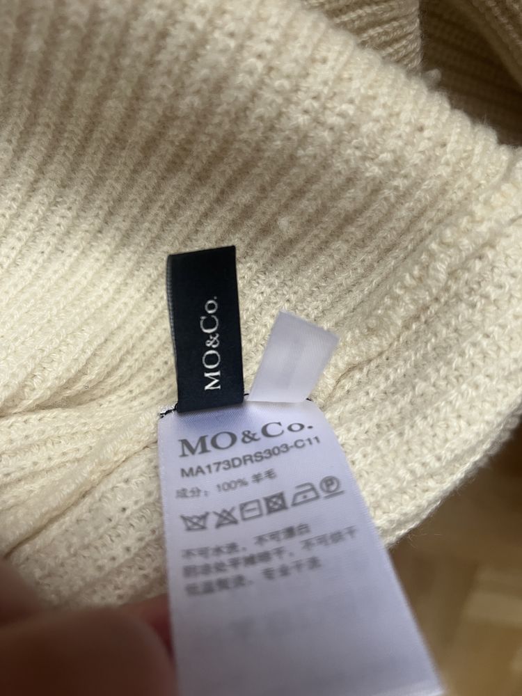 Wełniana sukienka 100% sweter wełna kremowa długa ciepła gruba s