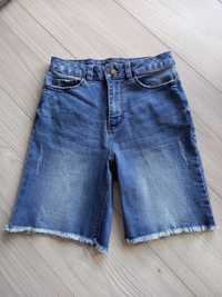 Spodenki damskie krótkie jeansowe przecierane  używane, rozmiar S/M