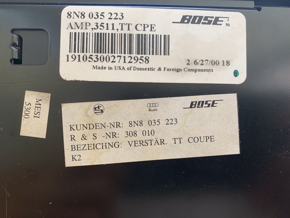 Усилитель Bose Audi TT 1996-2005 8N8 035 223