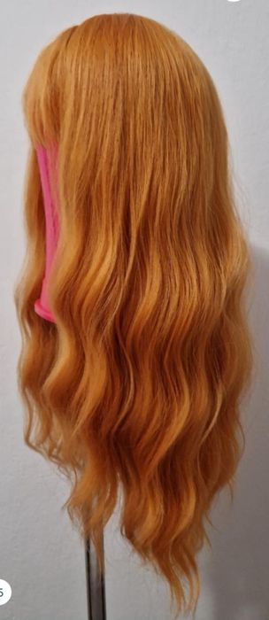 Peruka z grzywką, rude długie