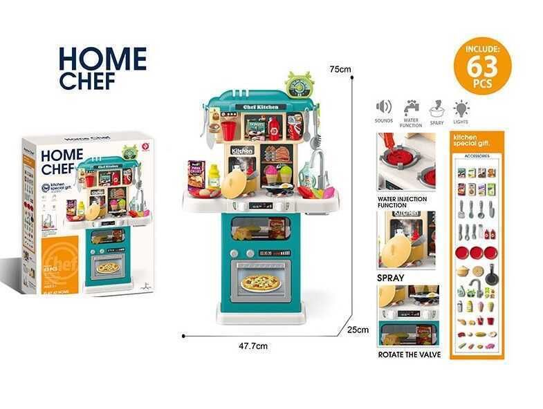 ‼️Акція‼️ Ігрова дитяча кухня звуки світло пар посуд детская кухня