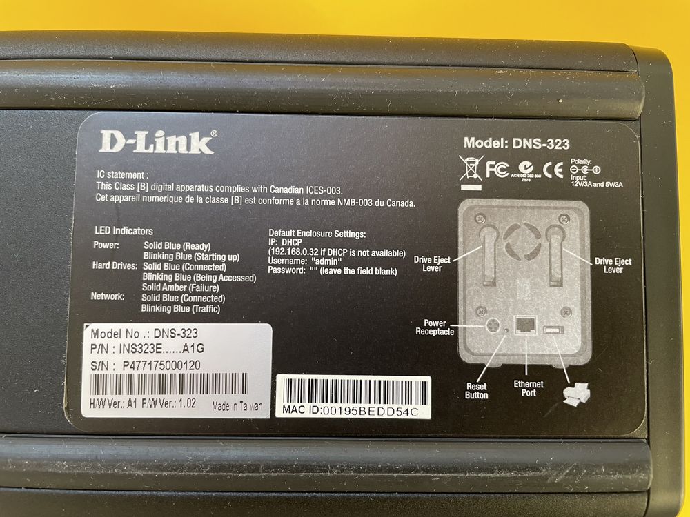 NAS D-Link DNS-323 A1 serwer plików