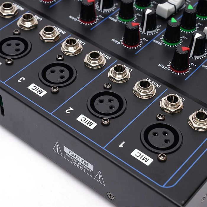 NOWY 7-kanałowy mikser audio z Bluetooth i USB wejścia XLR, pogłos