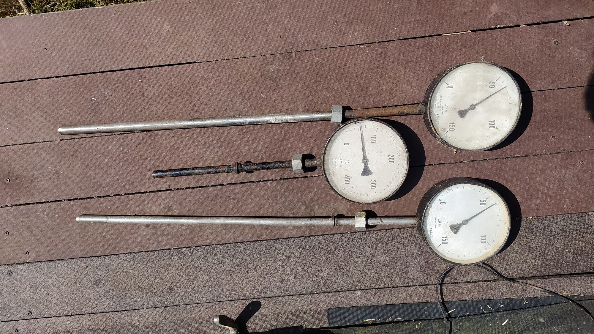 Stare zegary termometry loft industrial 3 szt