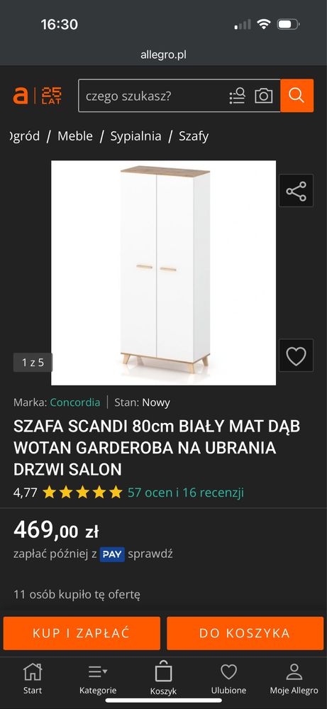 Sprzedam szafe i komode razem styl skandynawski