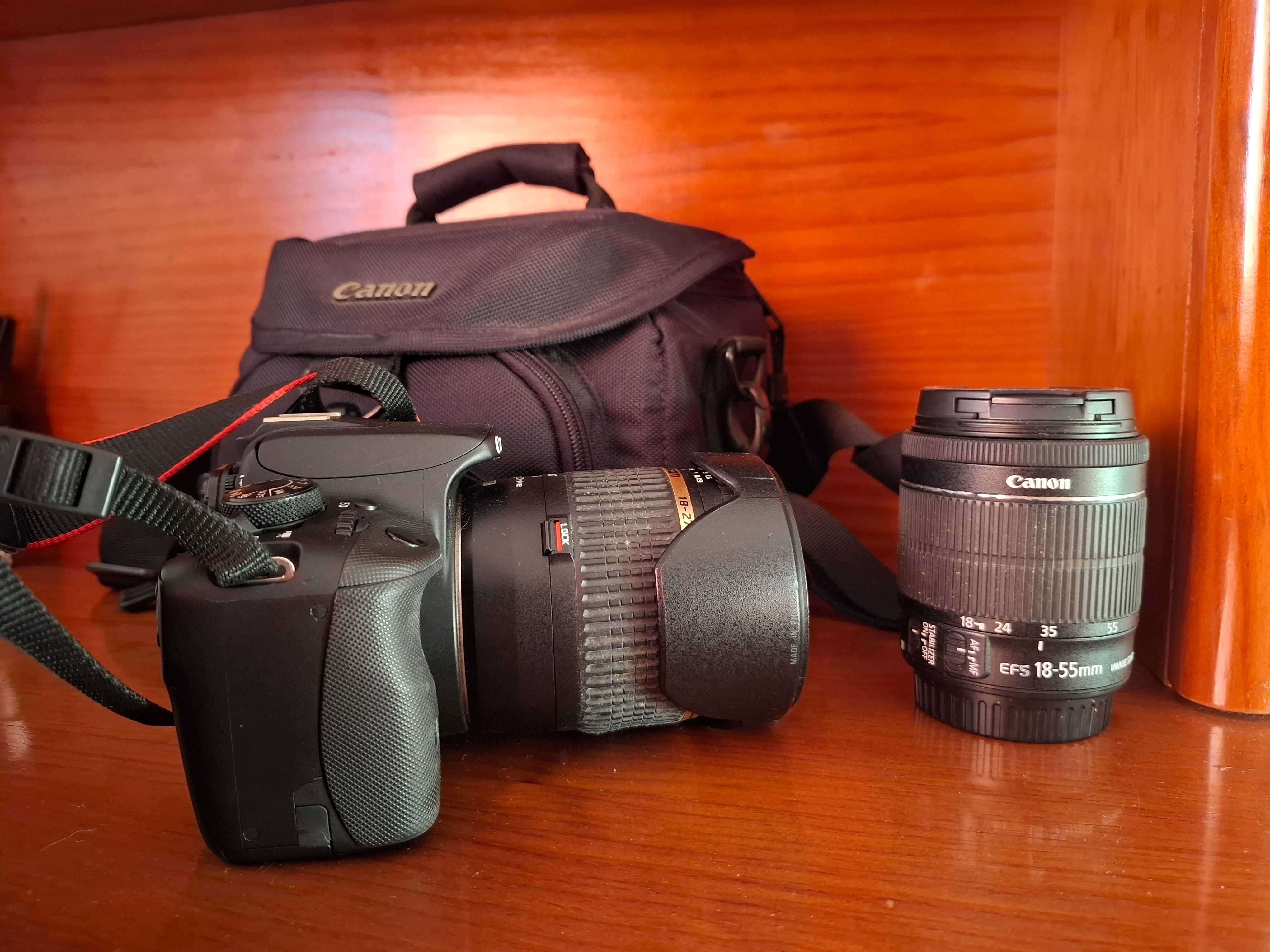 Canon eos 100d + objetiva 18-55mm + bolsa e carregador