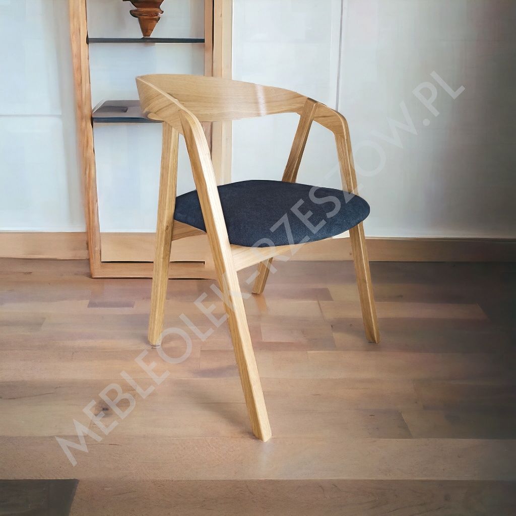 Krzesło Enzo krzesła dębowe drewniane z podłokietnikiem tapicerowane l