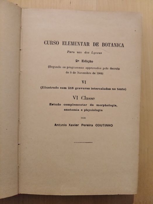 Curso Elementar de Botânica, António Xavier Pereira Coutinho