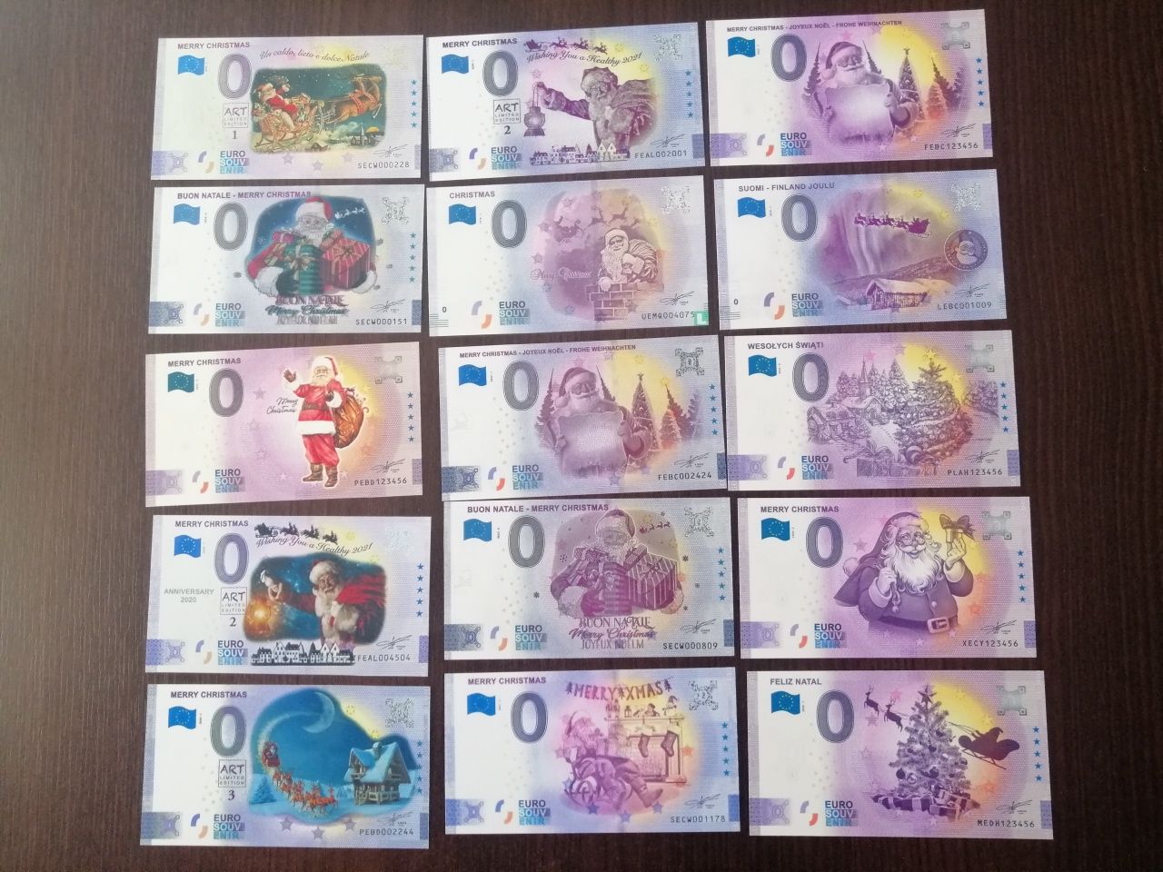 Święta mikołaj banknoty 0 euro kopie