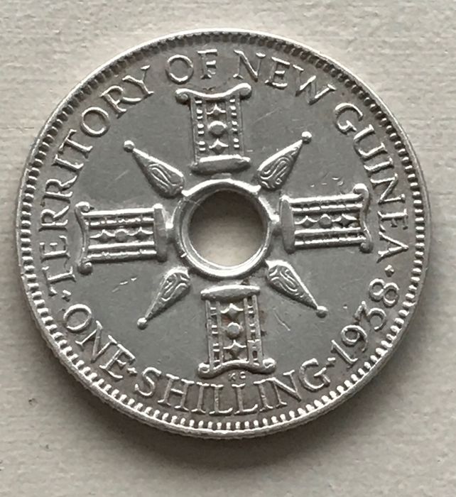 New Guinea 1 shilling 1938, srebrо (5.37 grams) 0.925
