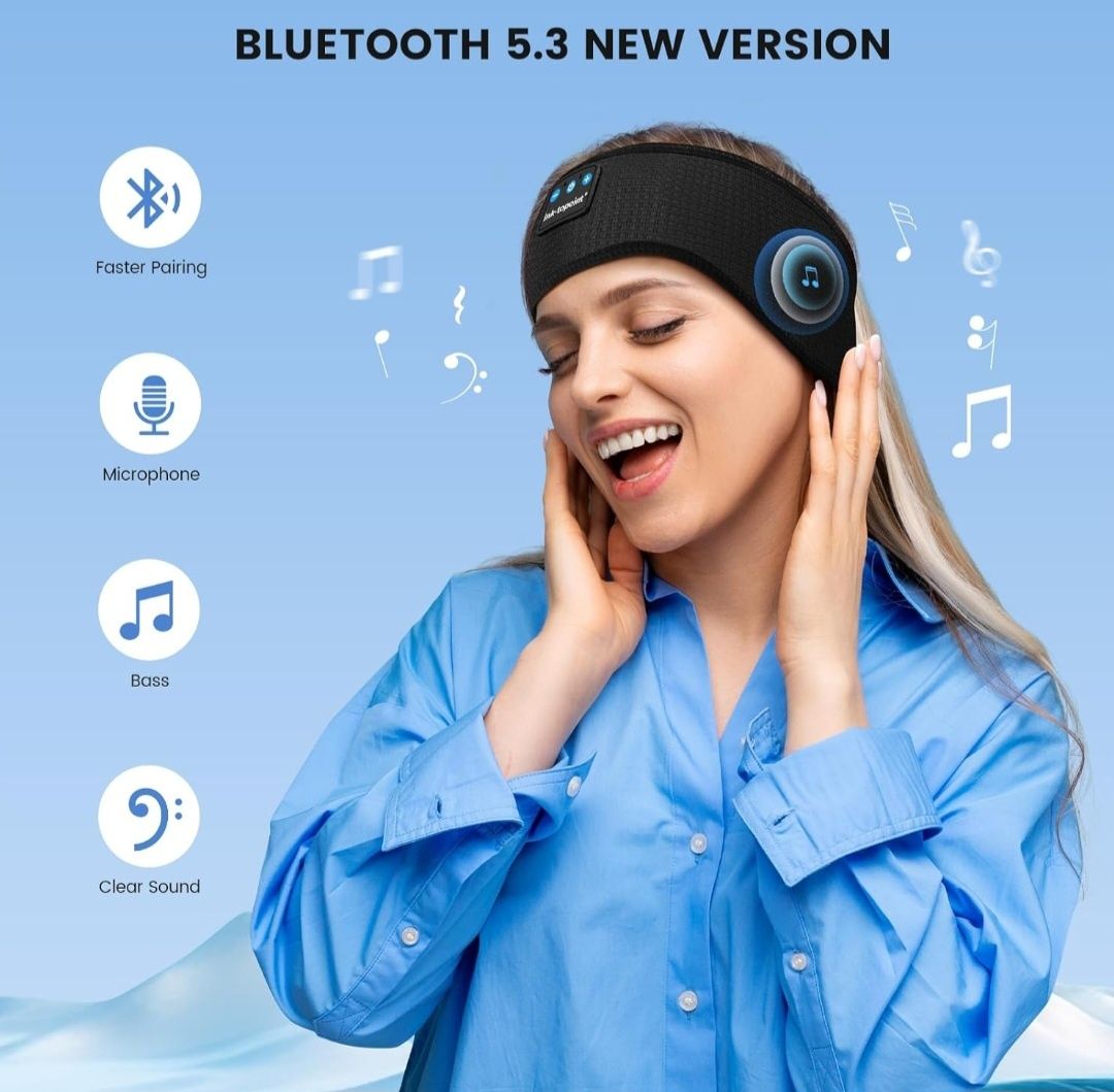 Ink-topoint Słuchawki do spania Bluetooth czarne
