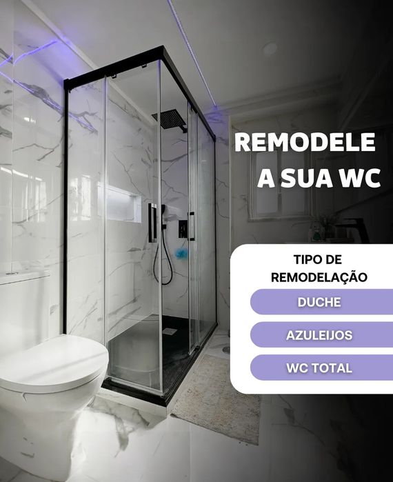 Remodelações WC, pichelaria, electricidade, colocação de azulejos.