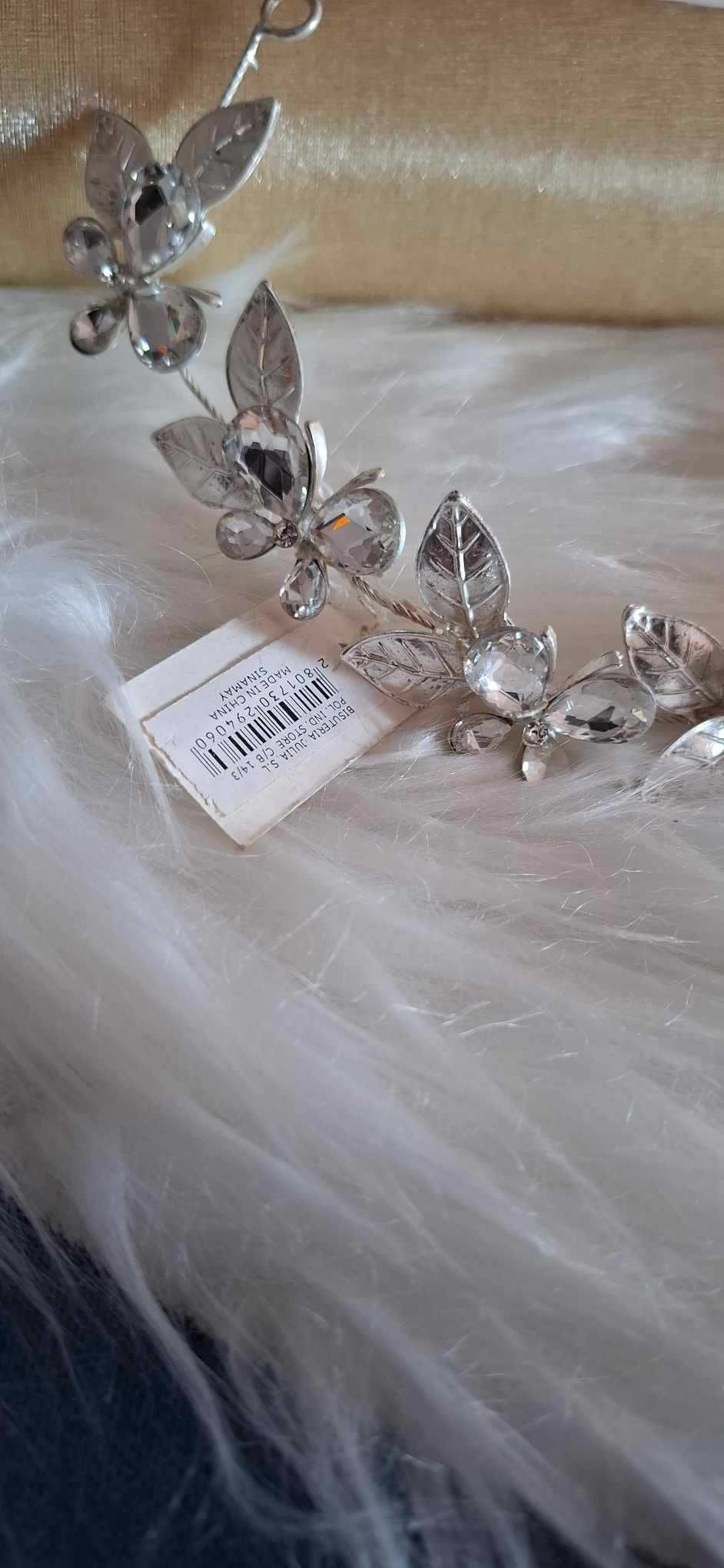 Tiara para cabelo em prateado