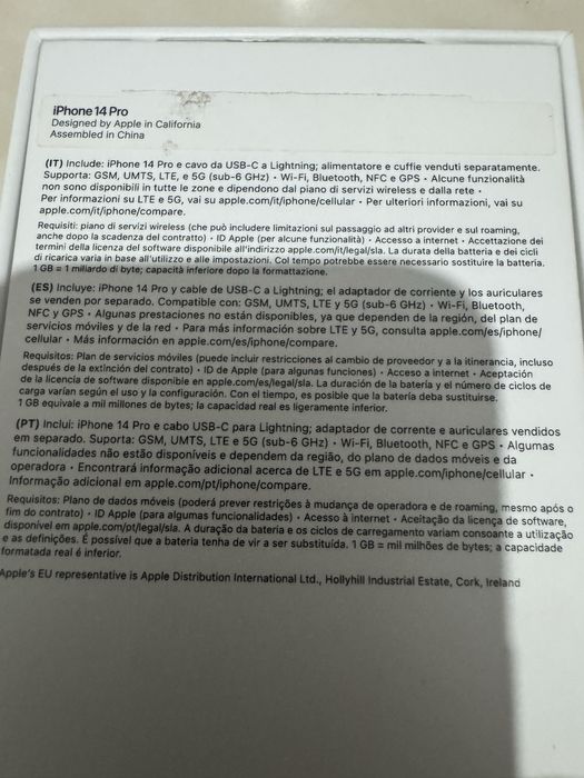 Caixas vazias iphone 14 pro e 13 mini C/cabo Lightning