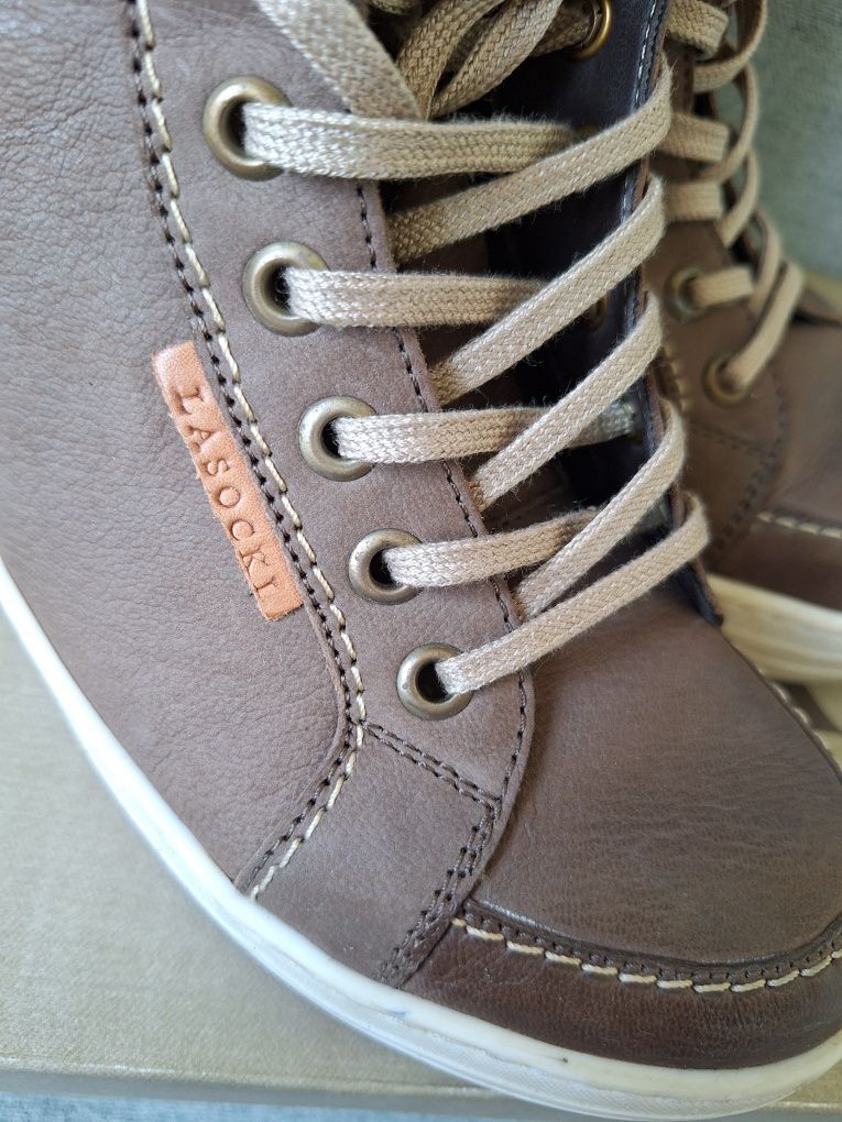 Buty wysokie wiązane Lasocki skórzane 37