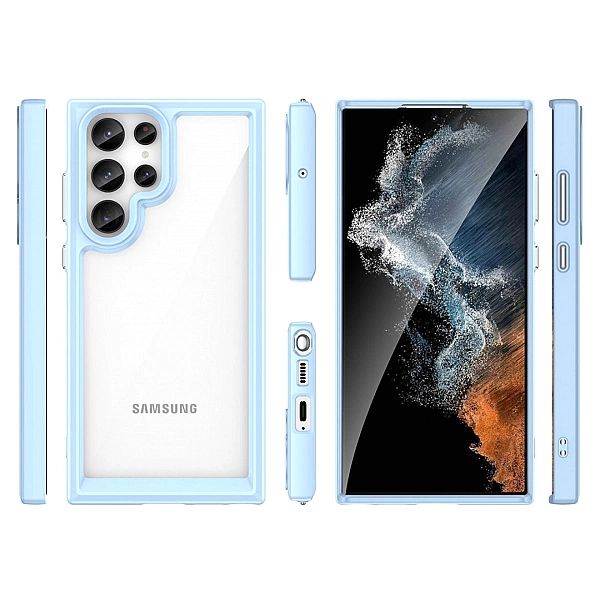 Etui Outer Braders z elastyczną ramką do Samsung Galaxy S23 Ultra nieb