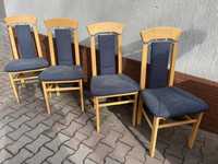 Krzesła drewniane z materiałem 4 szt.