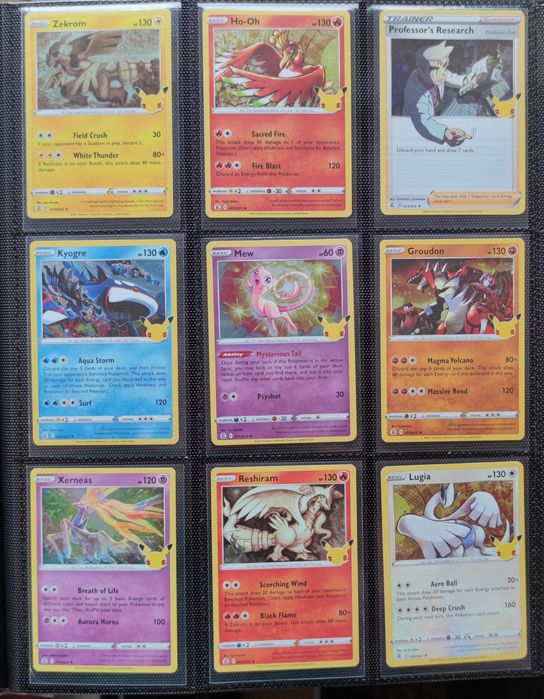 Karty Pokemon Holo - Zestaw 16 w tym Mew, Lugia, Kyogre, Groudon