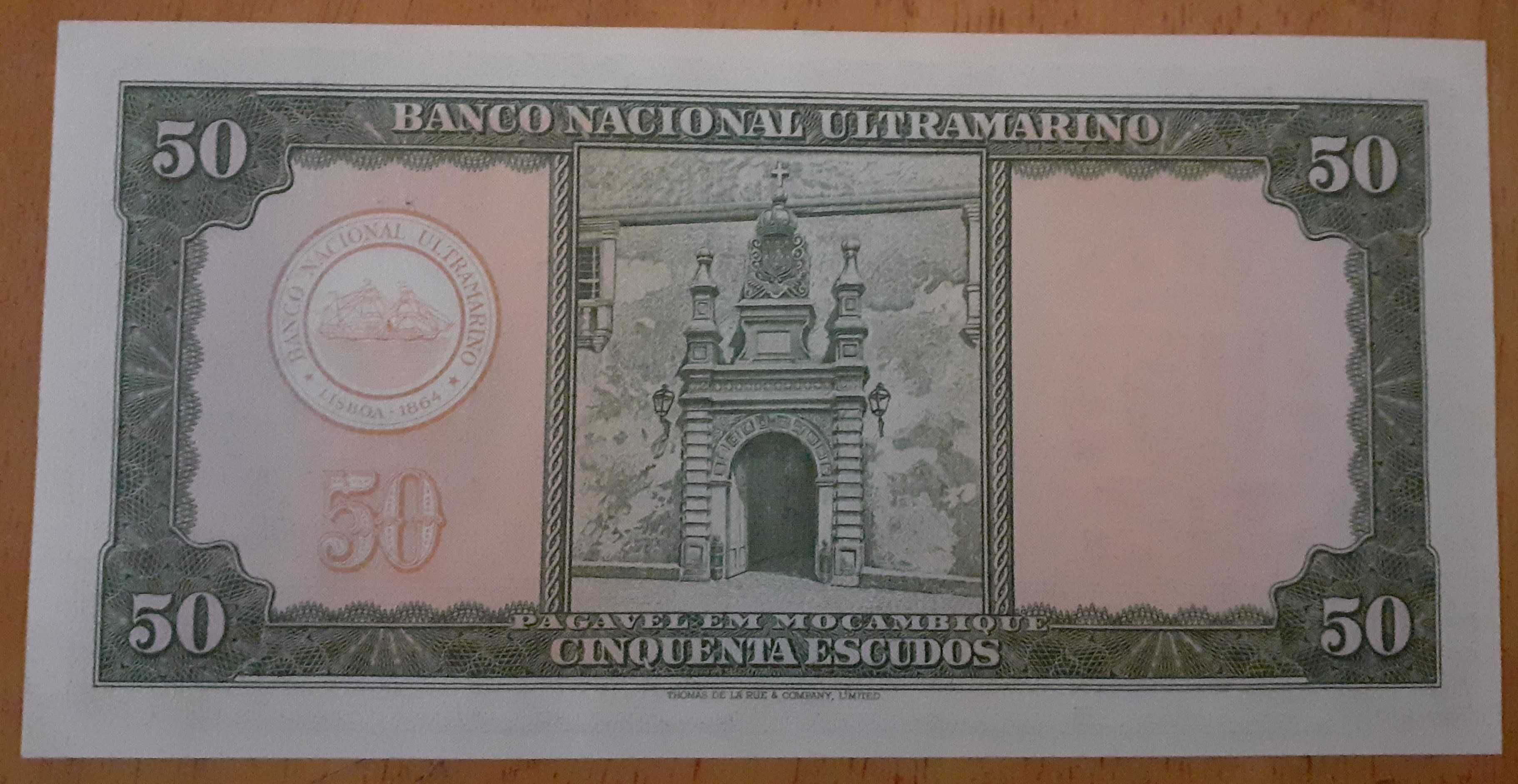 nota de 50 escudos de moçambique de 1958 nova