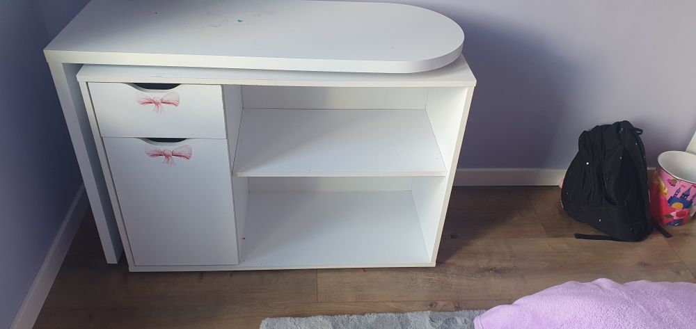 Biurko rozkładane białe dla dziewczynki