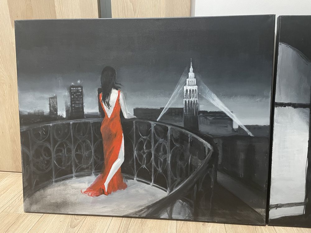 2 Obrazy malowane na zamówienie roz. 81x64cm