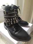 Botki czarne workery rockowe z ćwiekami 37