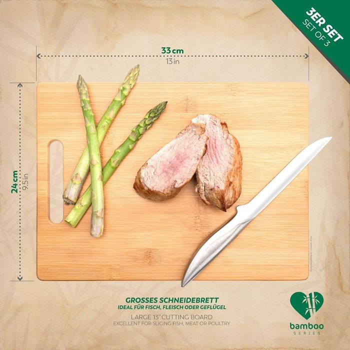 Bambusowe deski do krojenia 3 szt. trwałe drewna Bamboo ECO Friendly