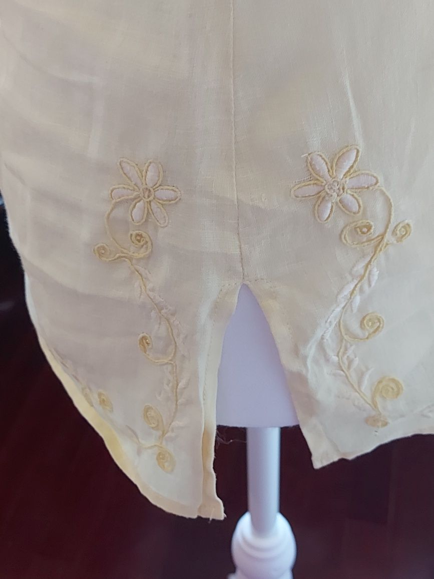 Túnica Amarelo Claro bordada - Zara - Tam° S