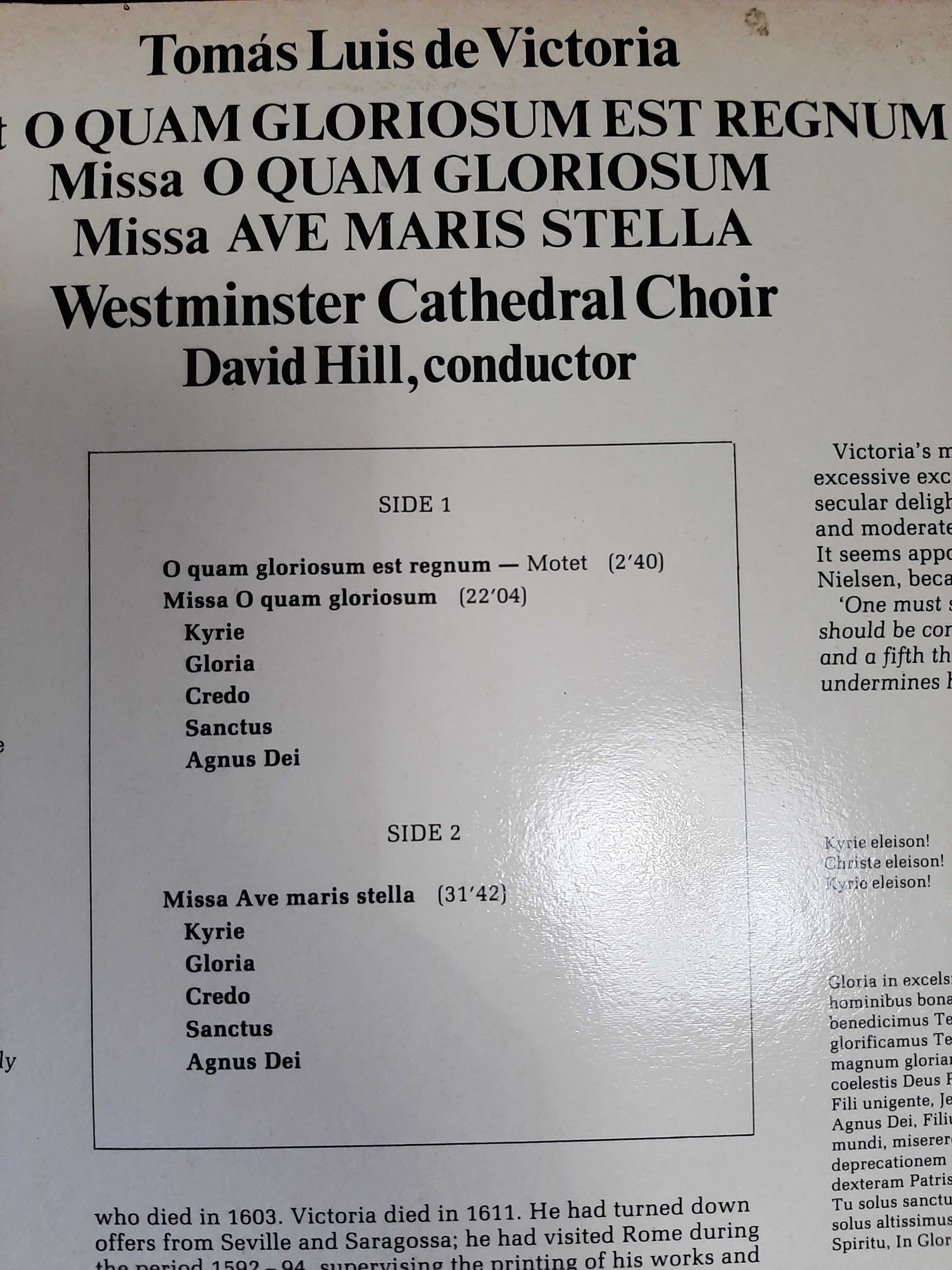 Tomás Luis de Victoria – Missa Ave Maris Stella – Choir Of Westminster