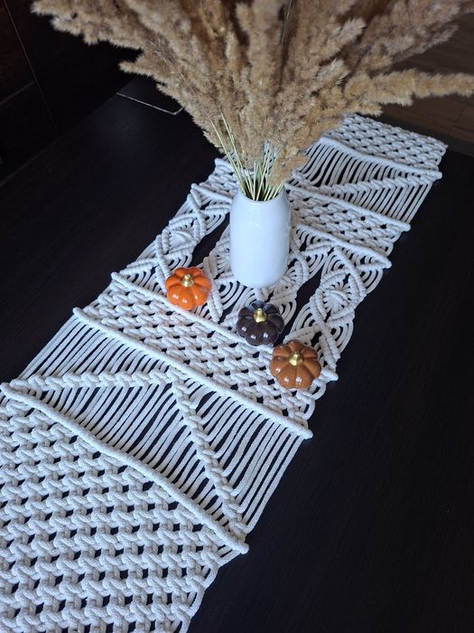 Bieżnik 150x32 Makrama Handmade styl Boho