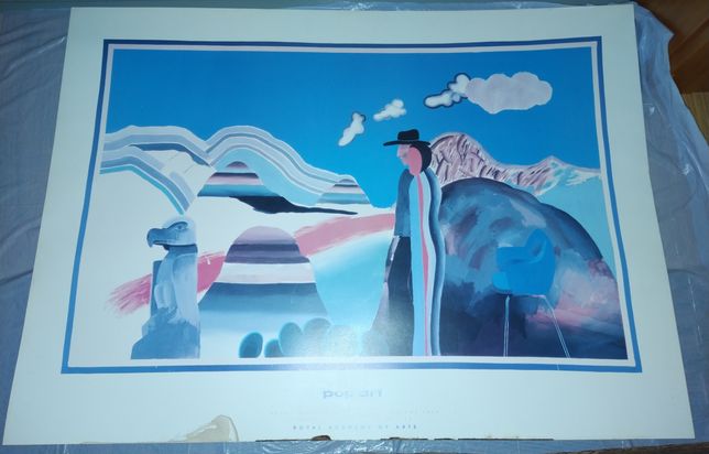 Poster de obra de David Hockney - Rocky Mountains and Tired Indians
