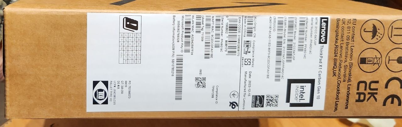 Laptop Lenovo X1 Carbon ThinkPad 16 GB 1 T