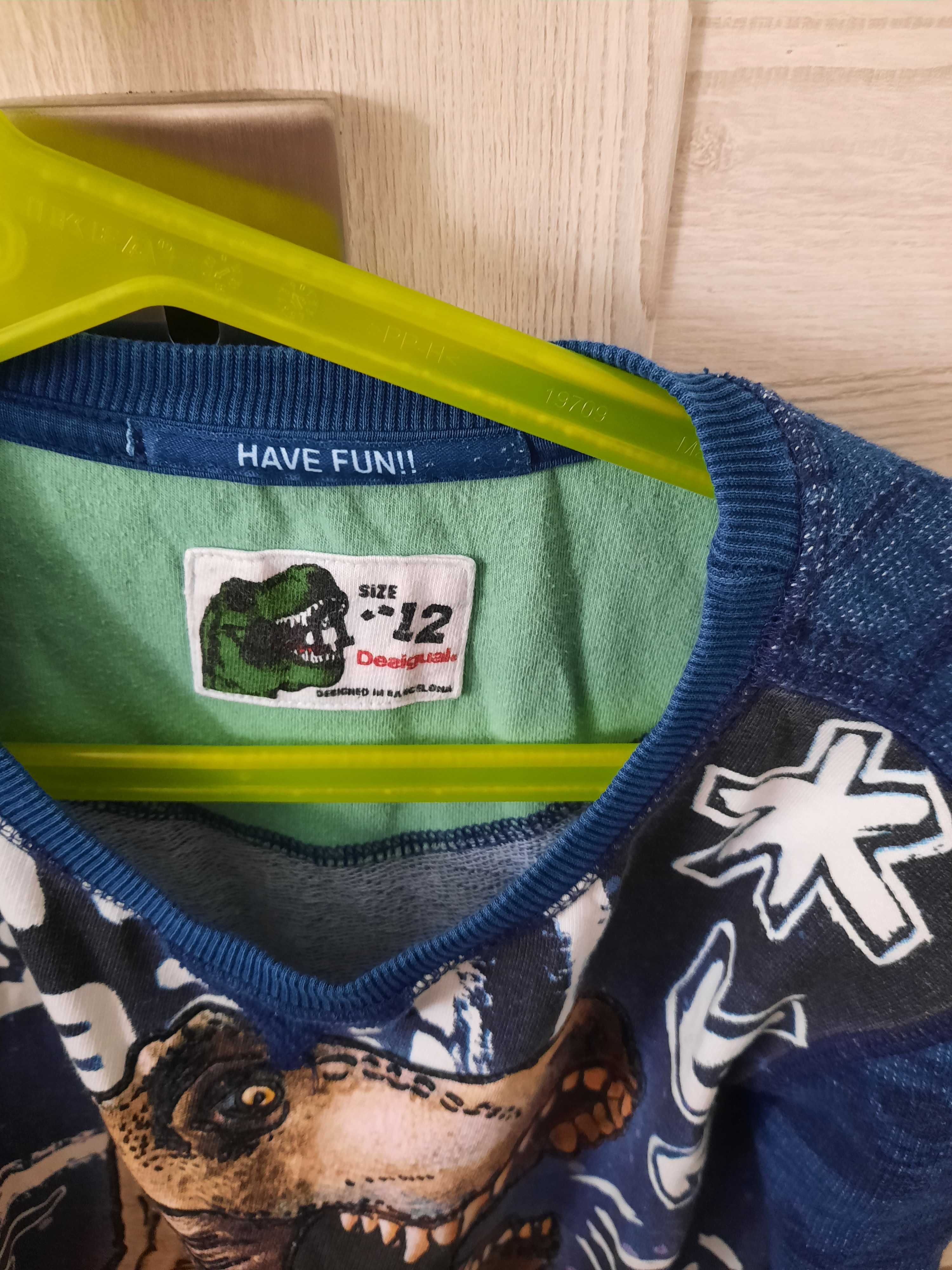 Desigual bluza koszulka dinozaur tyranozaur roz na metce 12