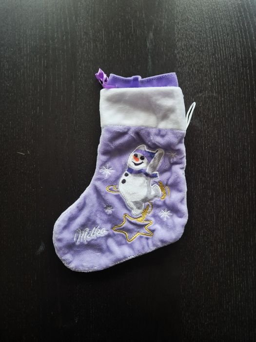 Skarpeta świąteczna Milka fioletowa