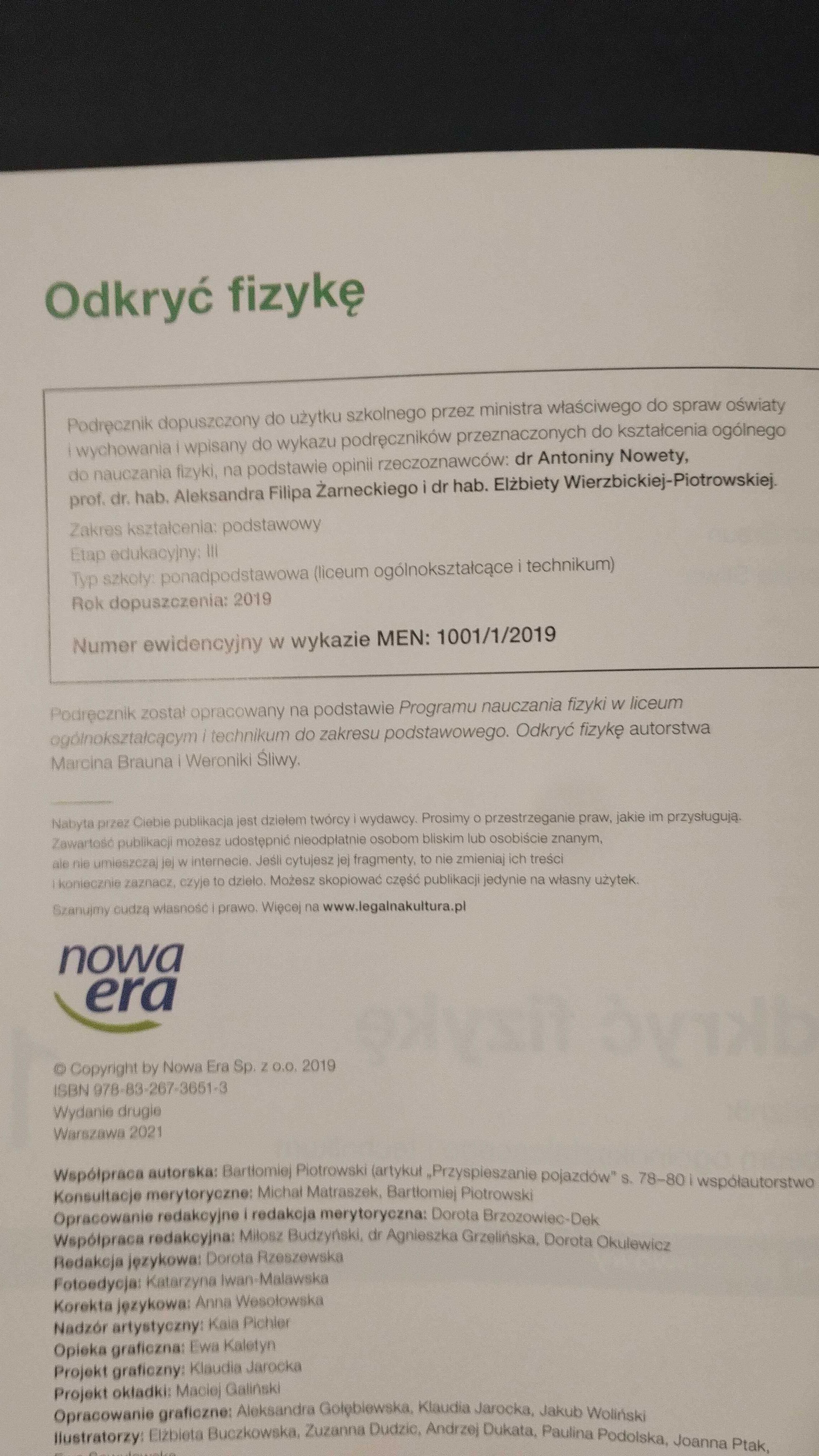 Podręcznik Odkryć fizykę 1 – Fizyka, Klasa 1