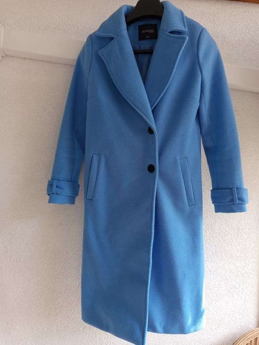 Płaszcz damski jesienno-wiosenny niebieski Top Secret.