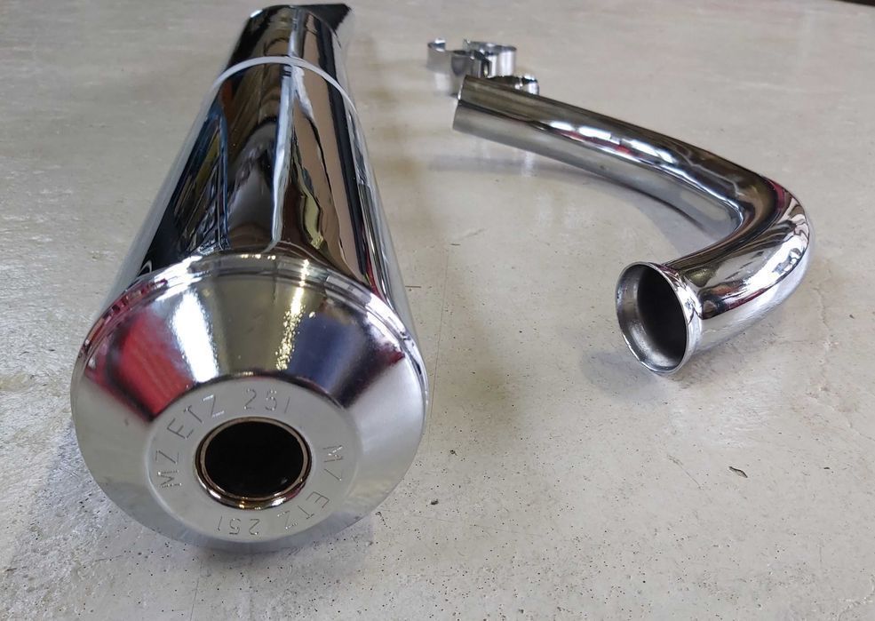 Wydech Tłumik Kolanko MZ ETZ 251 Nowy !! Polska Prod komplet !