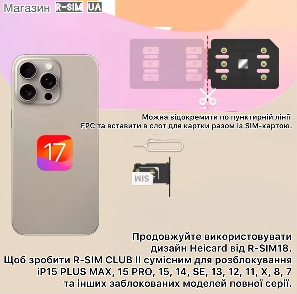 R-SIM 19 V1.43.77 Нова Технологія QPE Розблокування iPhone R-SIM-E-SIM