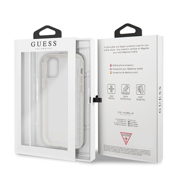 Guess GUHCN58PCGLSI iPhone 11 Prosrebrny/silver hard case Glitter
