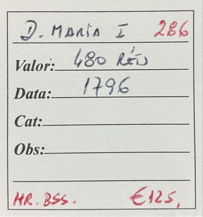 Moeda 480 Reis D MARIA I - 1796