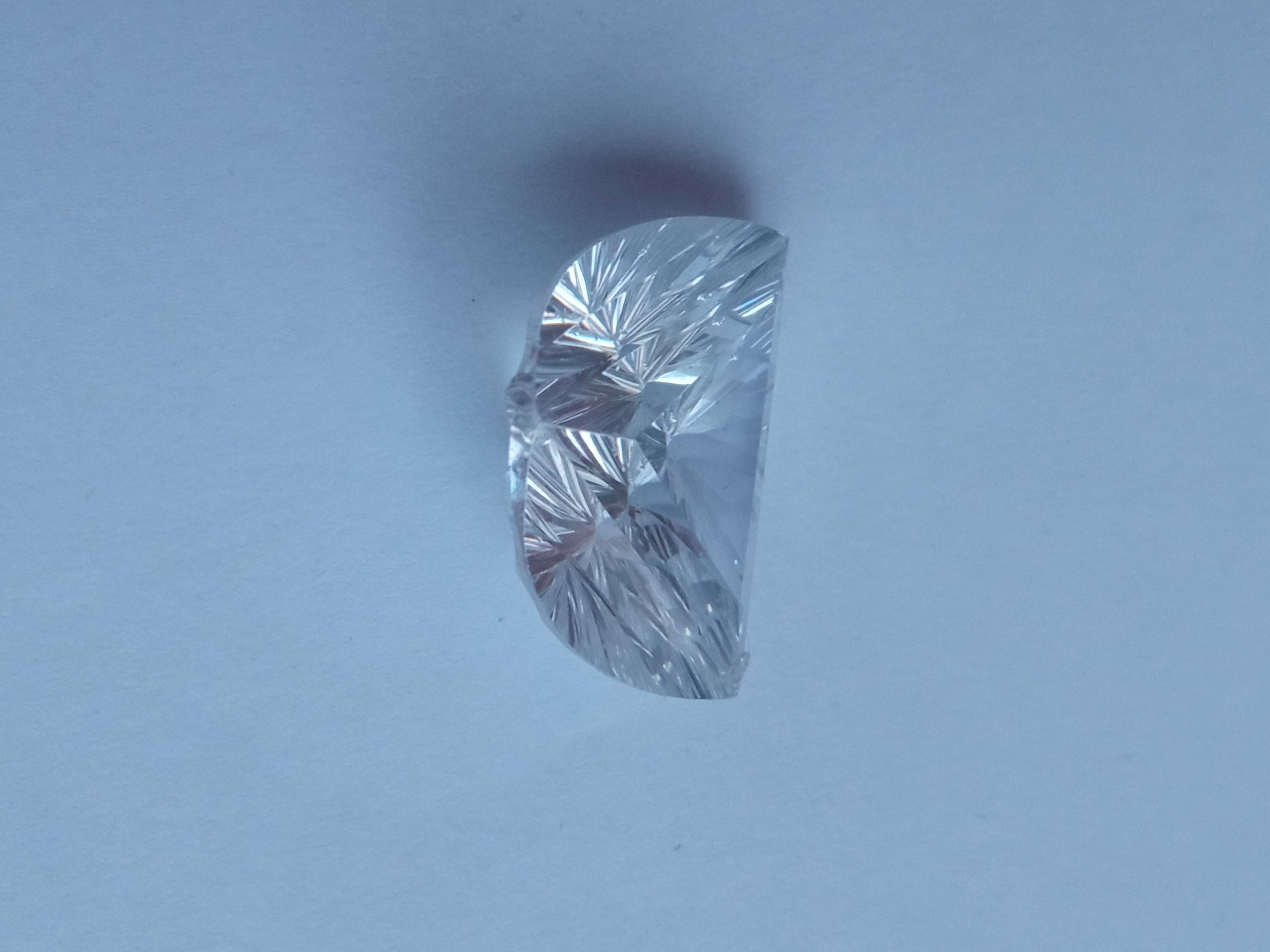 Szklany Kamień fasetowany przezroczysty biały 2 cm Trójkątny