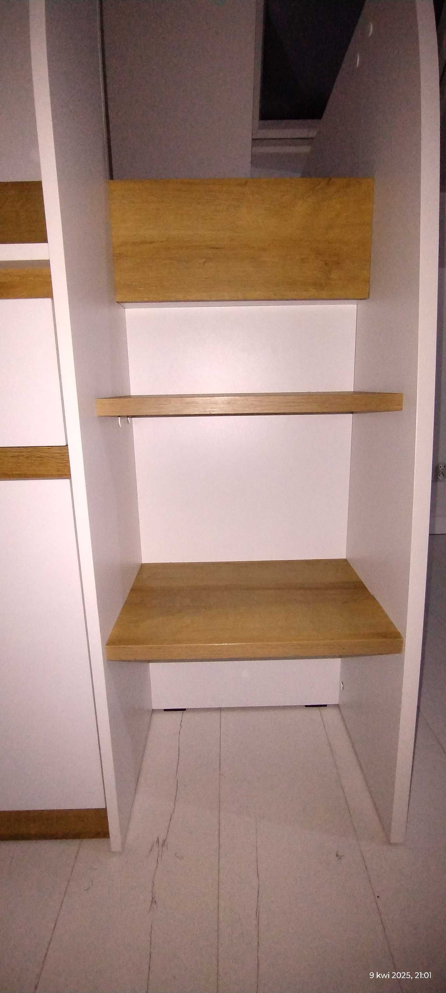 Łóżko 90X200 z biurkiem wysuwnym SINCO antresola ze schodami
